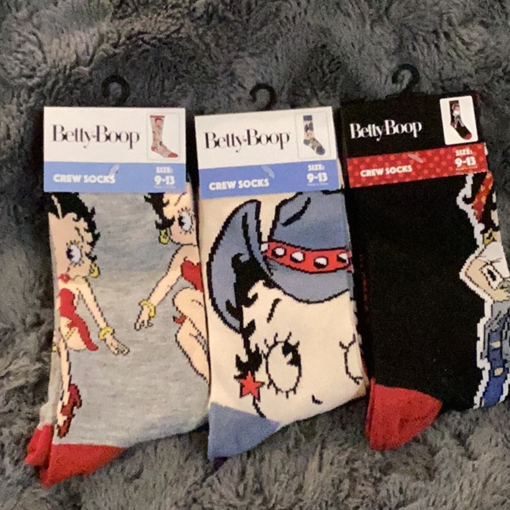 Betty Boop Colorful Crew Socks Trio